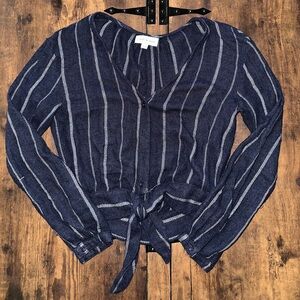 Cloth & Stone Navy Button-Down Blouse